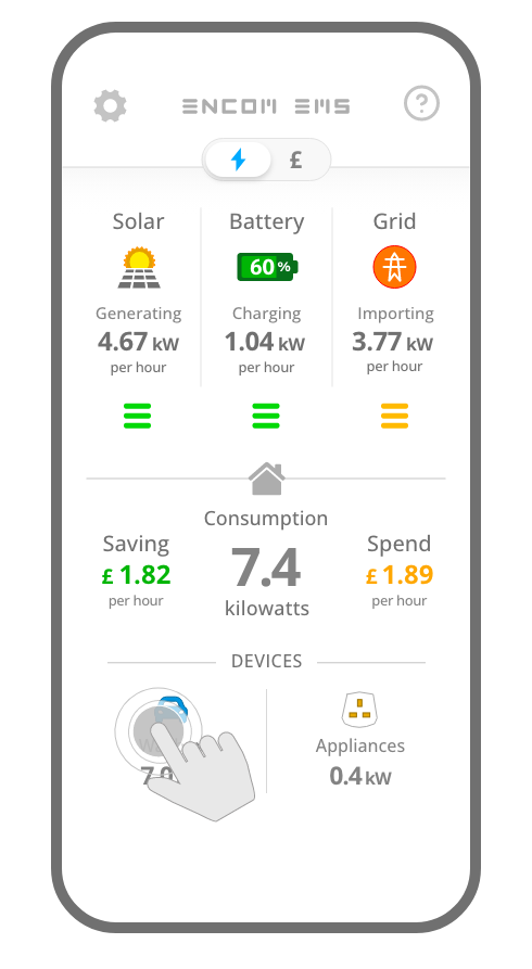 EMS Home Screen Consumption Animation